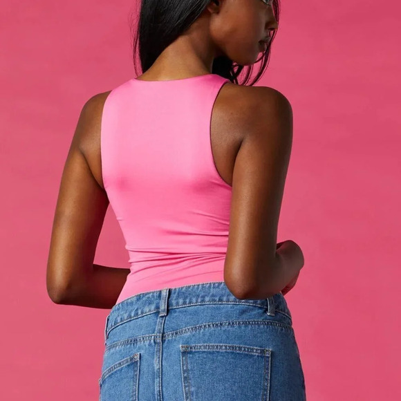 Barbie Rhinestone High Neck Bodysuit Pink Size Small - Picture 2 of 8